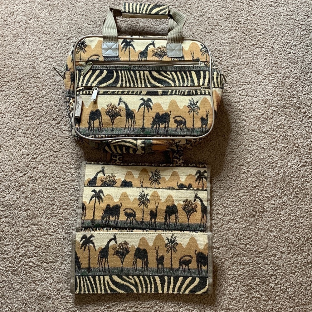 Two African style Safari bags, both are spotless! Zippers, pockets, hook & loop